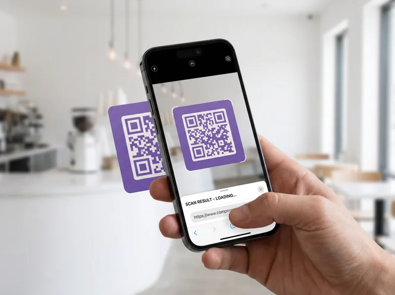 Phone camera scanning a loyalty QR code